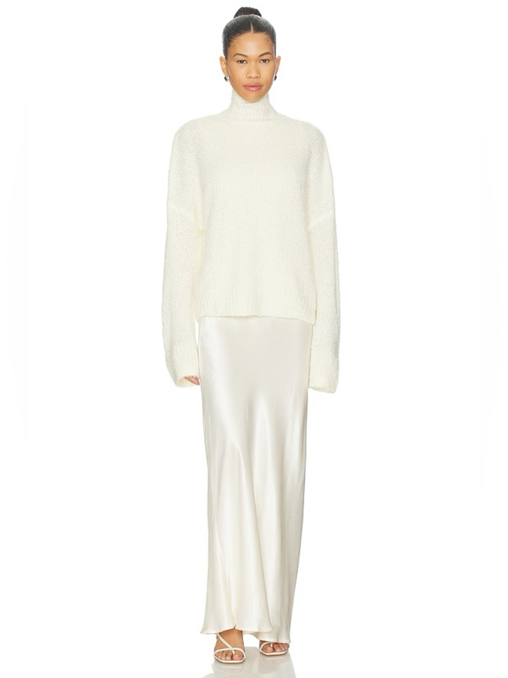 Sovere Studio Verse Combo Knit Sweater in Cream